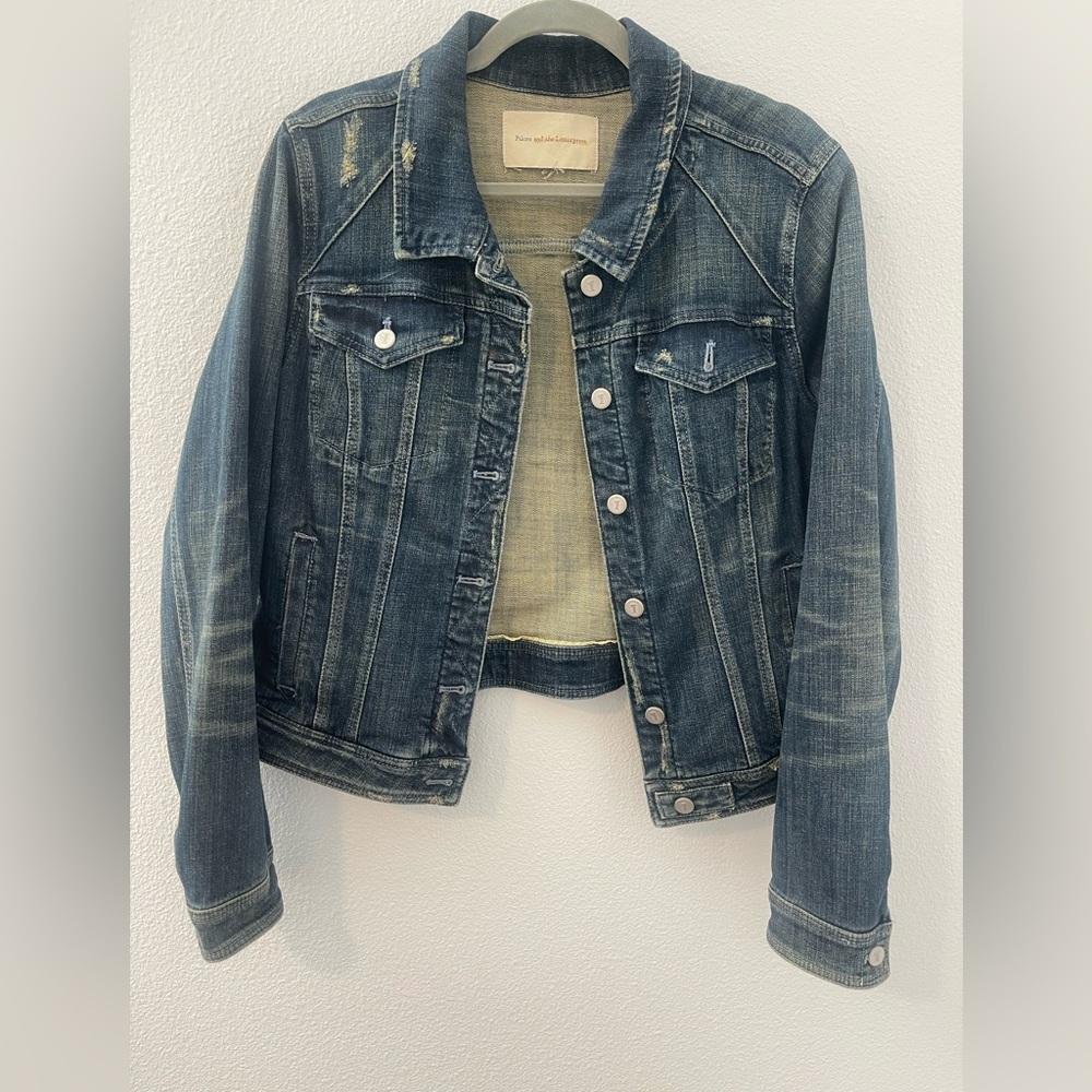 Anthropologie Pilcro and the Letterpress Dark Blue Jean Jacket